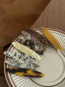 Vintage Acetic Acid Hair Clips, Elegant Hair Accessories for Women & Girls, Minimalist Headwear Suitable for Thick Hair