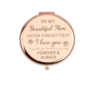 Compact Mirrorfor Mom, Valentines Day Gifts for Mom, Moms Stocking Stuffers, Mother Compact Mirror Birthday Rose Gift for Women, Mother Gift, Presents for Mom for Mum, Christmas Moms Presents