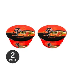 NONGSHIM Korean Instant Spicy Ramen Bowl 2 Pack - Classic Series 3.03 oz Each