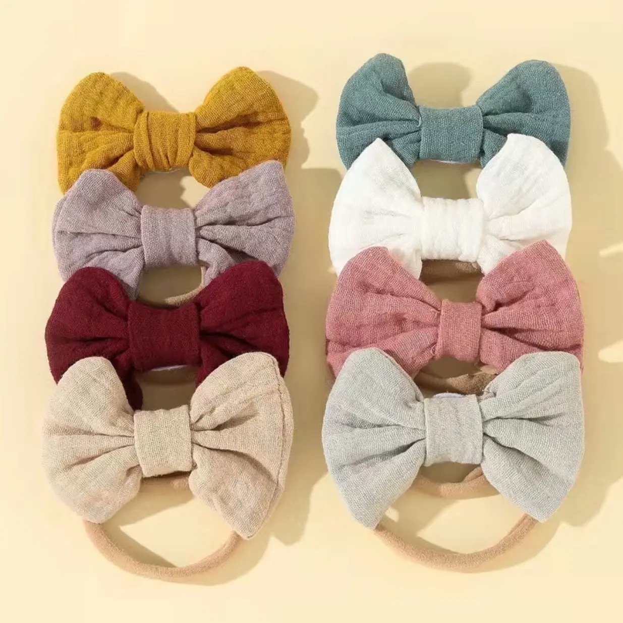 8 Baby Bow Headbands