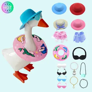16Pcs Desk Mini Goose Outfits Set - Charming Clothes for Cute Desktop Resin Porch Goose Magnetic Statue Tool Holder Home Decoration Bedroom Decor Housewarming Gift