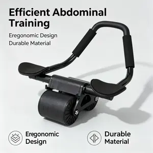 2025 New Automatic Rebound Abdominal Roller, Abdominal Exercise Wheel with Knee Pad, Abdominal Exercise Equipment, Dual-Wheel Flat Abdominal Roller, Beginner-Specific Core Trainer