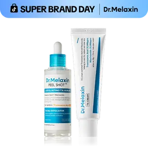 [Dr.Melaxin Official] Dark Spot & Uneven Tone Peel Shot TX Duo, Exfoliating Serum & TX Cream, Tranexamic Acid & Niacinamide Gentle Peeling for Dark Spot Care