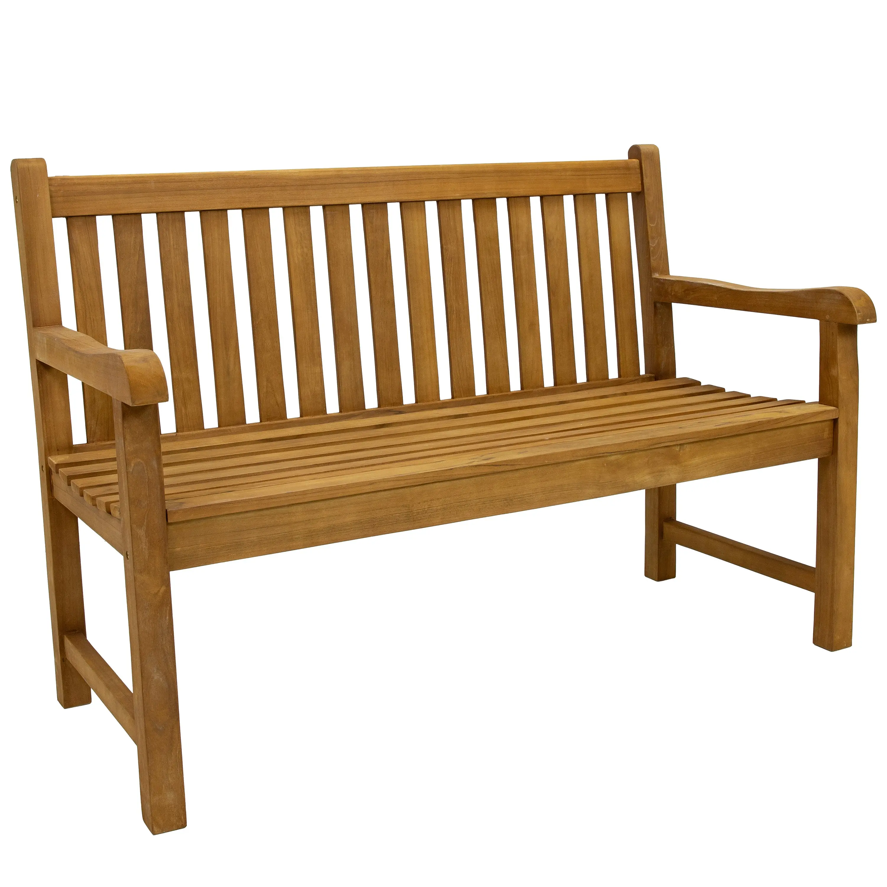 Sunnydaze 2-Person Teak Patio Bench for Outside