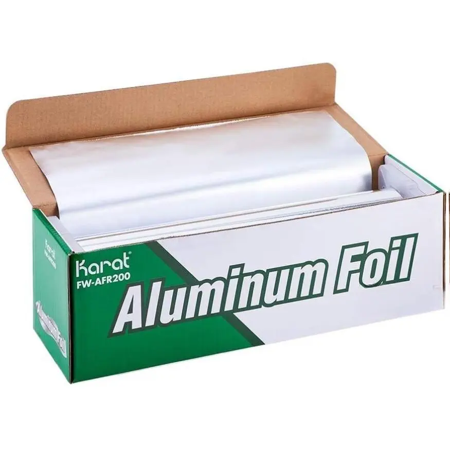 Karat FW-AFR200 12"x 1000' Standard Aluminum Foil Roll for Kitchen Roast Baking BBQ Outdoor Camping Cooking Disposable Heavy Duty Foil Roll