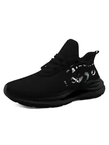 Men's Black Raider-Style Team Spirit Trainers Sports Shoes – Breathable Comfort | Street Casual | Game Day Sneakers