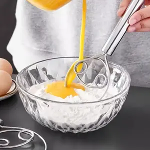 A Dough Mixer, Stainless Steel Hand-Held Bread Mixer, Dough Scraper, Double-Hole Quick Mixing Tool, for Cooking, Mixing, Whisking, Kitchen Gadget Baking Tools, Suitable for Cooking Equipment/Cooking Equipment Additions Used in Restaurants