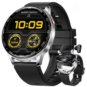 EIGIIS Smart Watch with Earbuds for Men Women Wireless Calling Waterproof Multifunctional Full Touch Screen Digital Wearable Device with Magnetic Charging Activity Recorder & Sports Modes Android iOS Phone