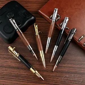 High-End Creative Bullet Pen, Ink, Redwood Ebony, Wooden Pen, Metal Body, Retractable Stress Relief, Business Gift, Perfect Holiday Present