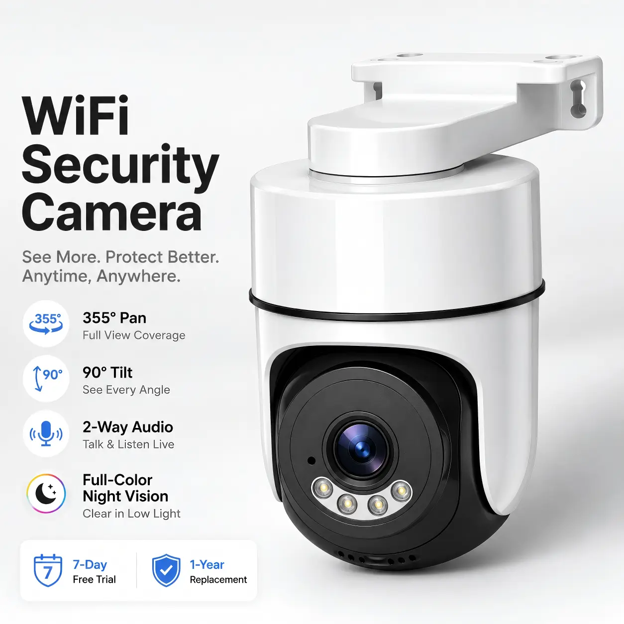 4G Mobile Plug-in Surveillance Camera 360° Panoramic View Home Outdoor Monitor Full Night Vision Remote Phone Control Waterproof Anti-Theft Camera For Home Yard Garage Villa Household Safety Monitoring Camera