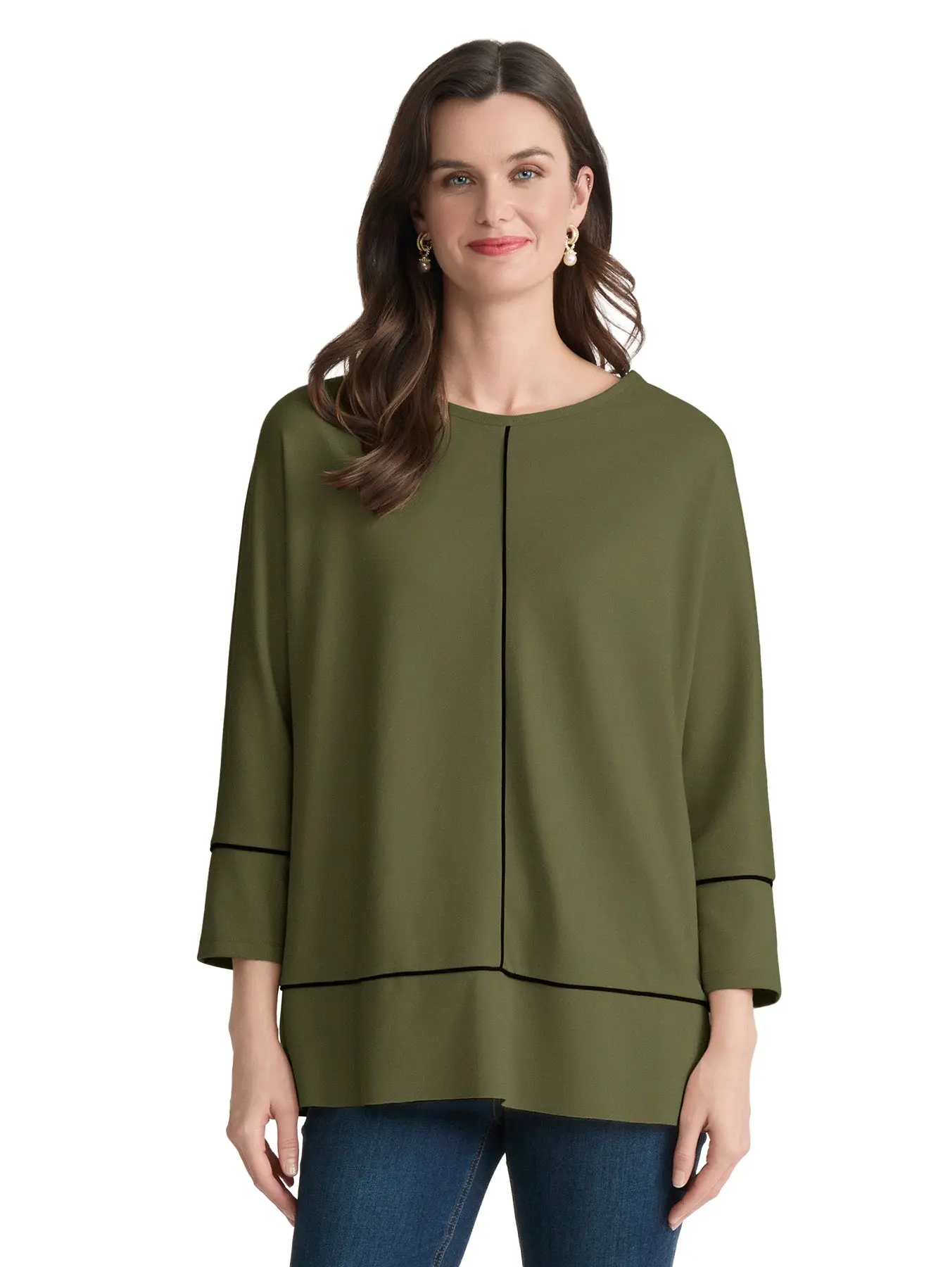 Petite Seam Detail Dolman Tunic, Serenity Knit
