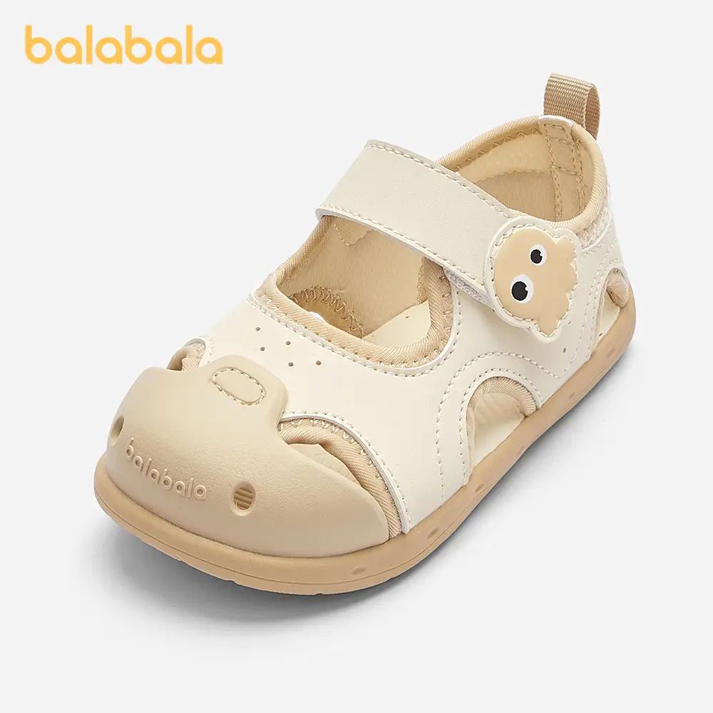 Balabala children's shoes baby toddler shoes children's sandals baby shoes 2025 summer new wrap toes shoes non-slip