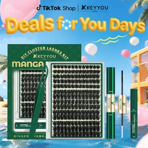 StarrlNight Kit  | KEYYOU Black Pearl Lash Clusters | Waterproof & Long-Lasting | Fashion Wet Look | Beginner-Friendly DIY | Salon-Grade Lash Extension Alternative | Flawless Voluminous Finish | Evil lash | Trendy Must-Have #DealsForYouDay