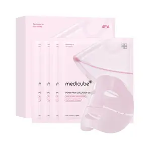 [Medicube] PDRN Pink Collagen Gel Mask 4ea, Overnight Face Mask for Glass Glow Skin, Salmon DNA PDRN, Elasticity, Hydrating, Firming and Moisturizing