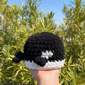 Crochet flip whale and seal plush
