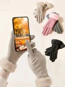 Women's Thick Warm Gloves for Fall & Winter, Windproof Touchscreen Compatible, Ideal for Cycling, Electric Bike, Daily Sports