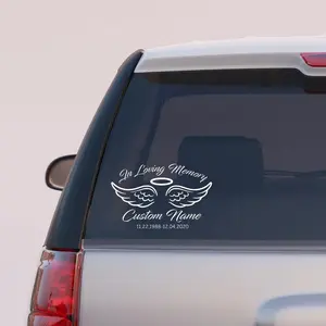 In Loving Memory Decal, Color & Size Options Available, Angel Wings, Loving Memory, Memorial Decal, Custom Car Decal, Vinyl Cut Text C