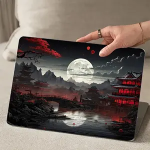 Set of 1 Set of 2 Cartoon Deep Mountain Moon Design Computer Skins, Universal Vinyl Scratch Resistant Stickers for Mac Book and
