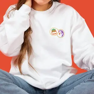 Halloween Sugar Cookie Embroidered Unisex Crewneck Sweatshirt, Halloween Sweatshirt, Halloween Embroidered Sweatshirt, Halloween Cookie