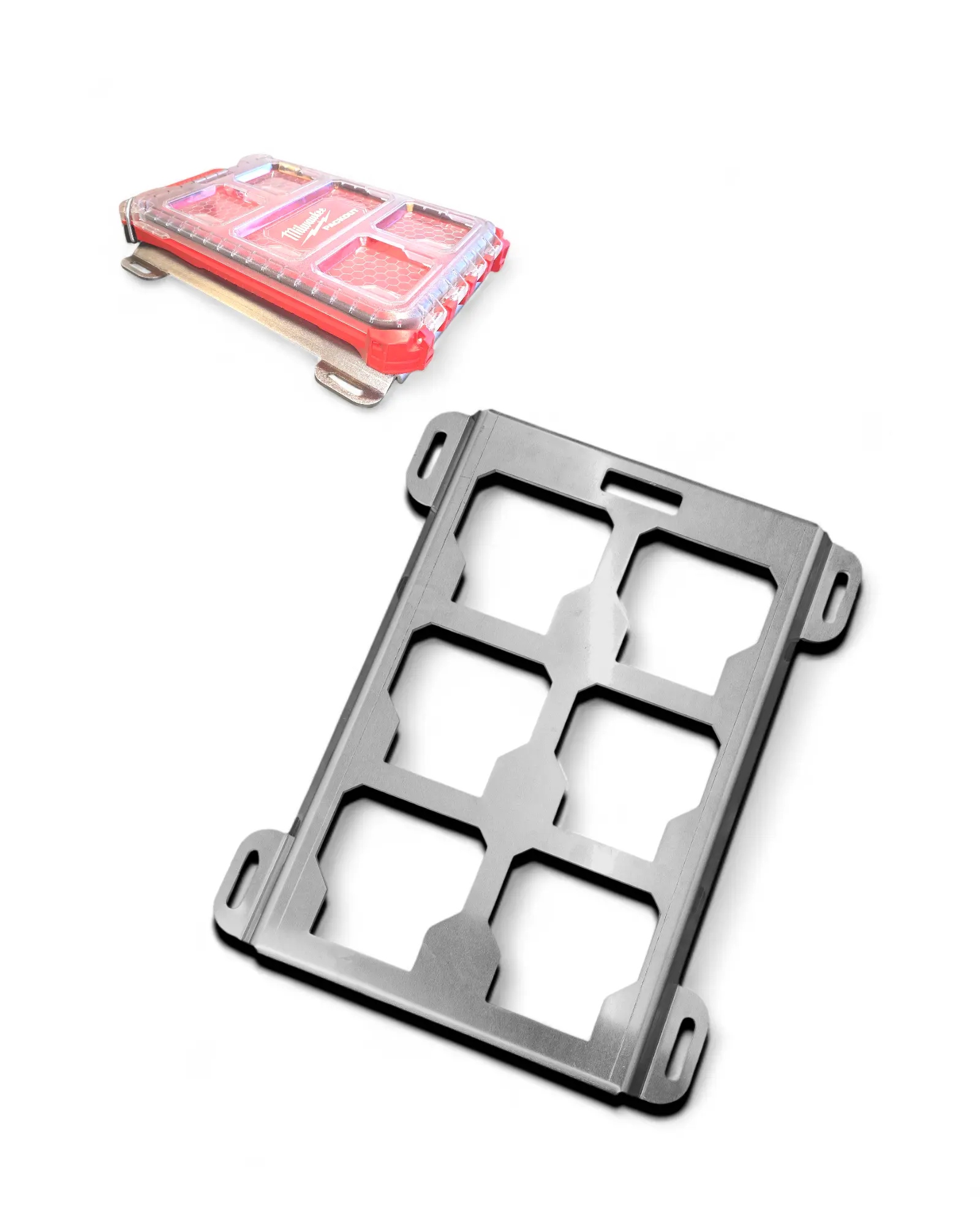 Mounting Plate for Milwaukee Packout toolbox, Single Half Width, Aluminum 1/8" 11ga
