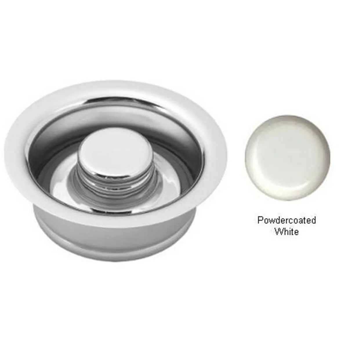 212 MAIN Westbrass In-Sink-Erator Disposal Flange and Bathroom Sink Stopper - Powder Coat White Disposal Trim, Mounting Component