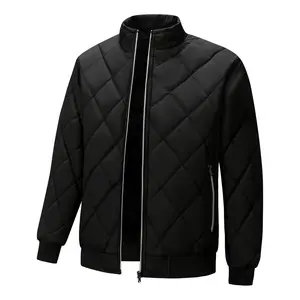 Men's Long-Sleeve Steppbomber and Heavyweight Bomber Jackets with Quilted Design and Zipper Closure for Casual Wear