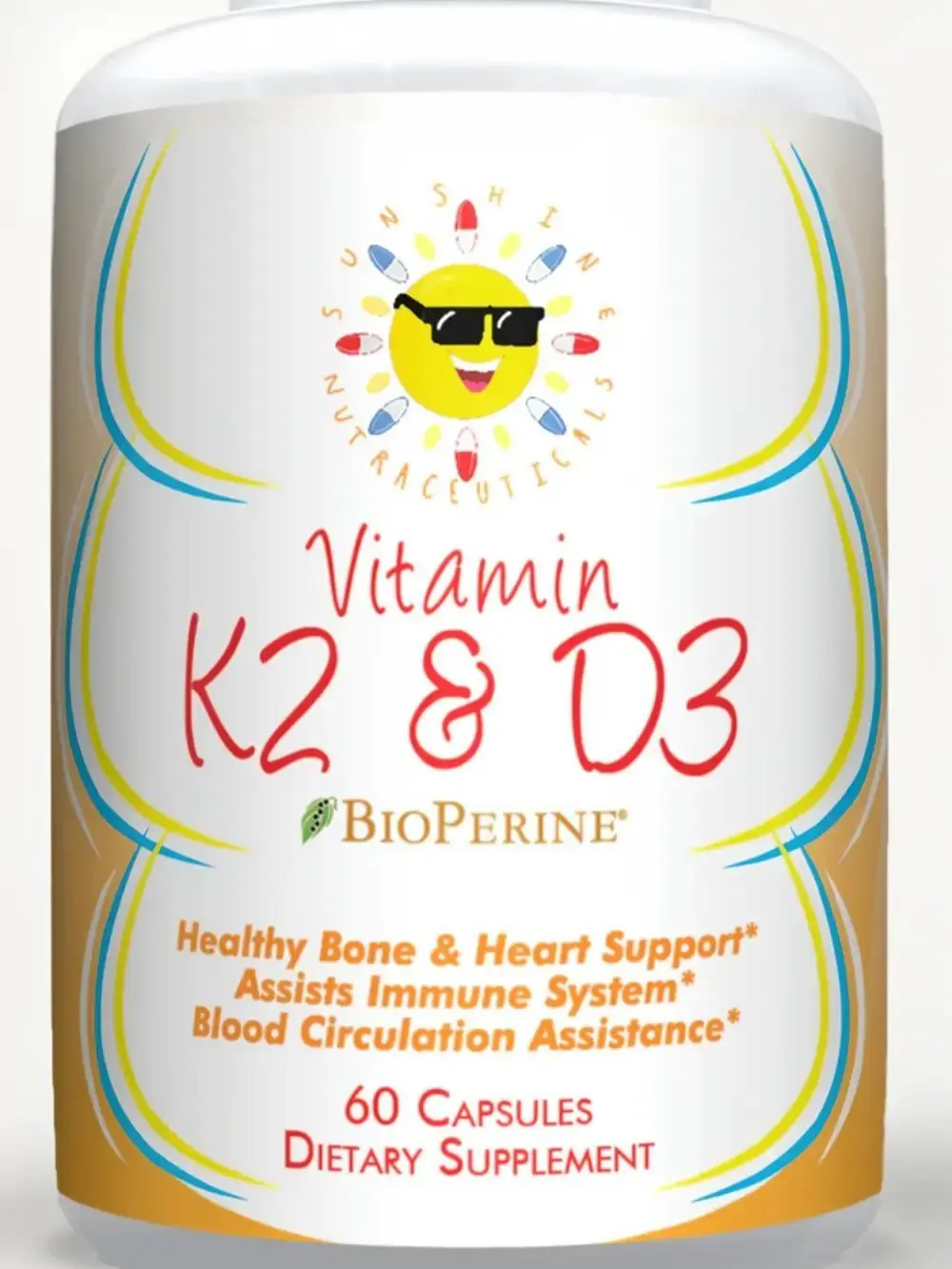 Vitamin K2, D3, Calcium Carbonate, and BioPerine Fitness Supplement