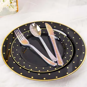24-Pack Plastic Cutlery Set Iridescent - Disposable Party Silverware for Events