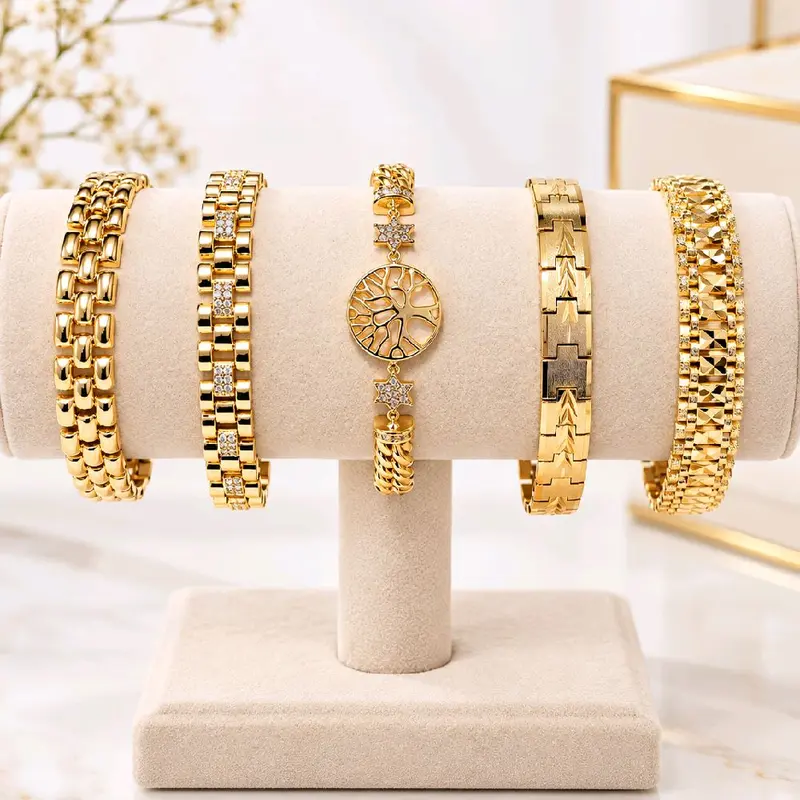 (157)col. Beautifull bracelets diferents styles available 14k Gold plated