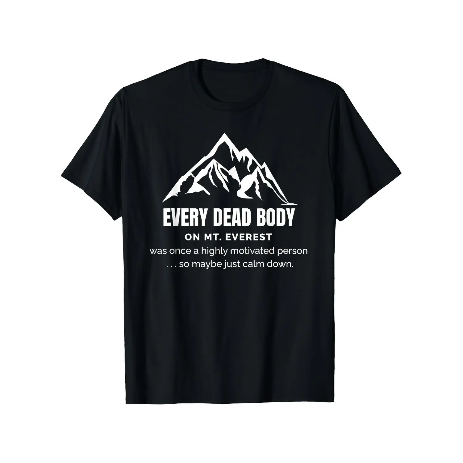 Men's Plus Size "Relaxing on Mount Everest" Humorous T-Shirt - 0XL-5XL Short Sleeve Round Neck Cotton Shirt Suitable for Outdoor Motorcycle Riding & Casual Wear, Machine Washable, - for Motorcyclists and Hikers, PLUS SIZE