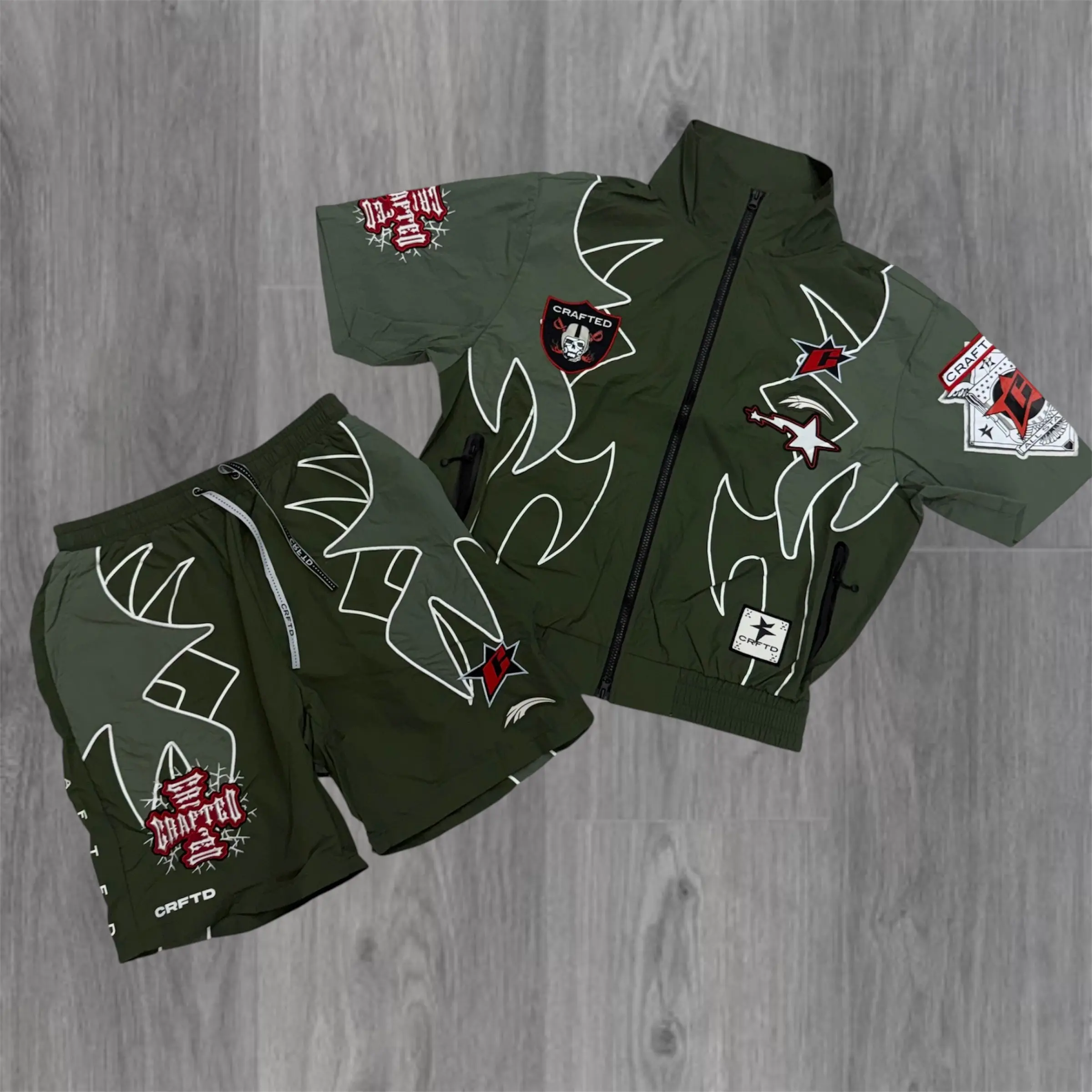 Crafted - WindBreaker Short Set - Army 575 576