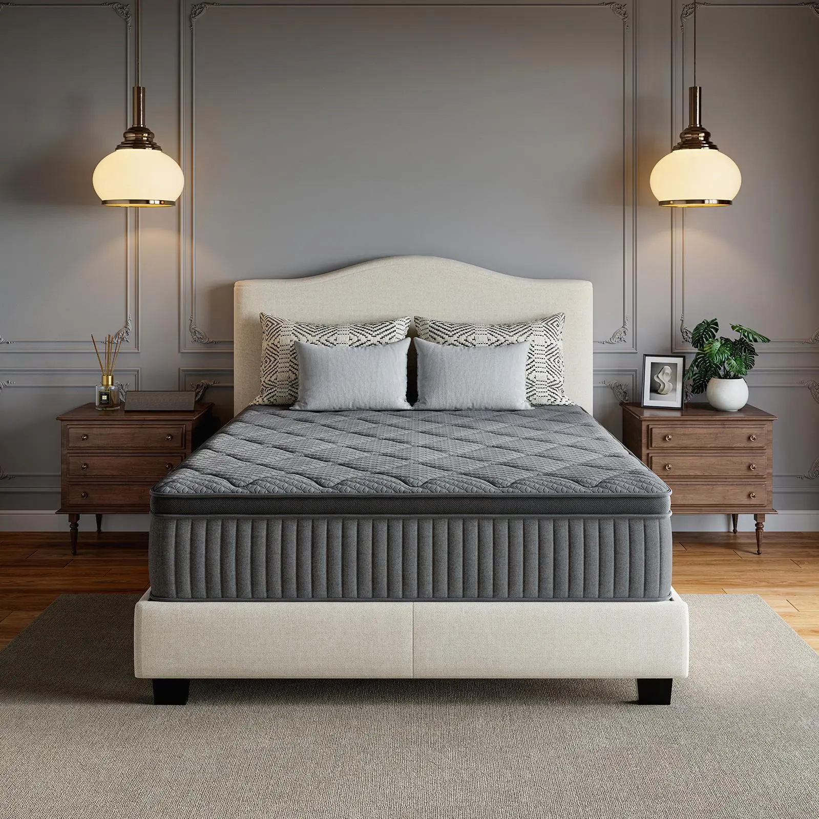 Avenco 6/8/10/12/14 in Cooling Gel-Infused Memory Foam Pocket Spring Hybrid Mattress - SmartS Coil, Pillow Top Design, Motion Isolation, Single Unit Christmas Gift, Pocket Springs