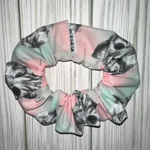 Black/ white cat pink hair Scrunchie new