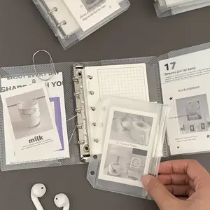 PP Material Frosted Binder Set with Pockets, A7 & M5 Size, Clear Loose-Leaf Organizers with Separator Pages, Envelope Pockets, and Refill Sheets - Versatile Storage for Money Plans, Wallet, Photos, and Office Supplies - For Students & Professionals