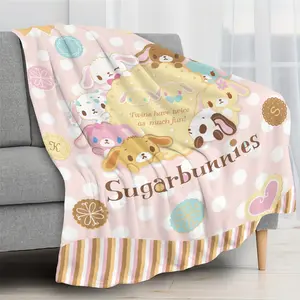 Sanrio SUGARBUNNIES Blanket 50*40 Inch Microfiber Soft Comfortable Fluffy Warm Suitable For Sofa, Chair, Bed, Bedding, Camping, Picnic, Lightweight Blanket christmas gift ideas christmas gift ideas