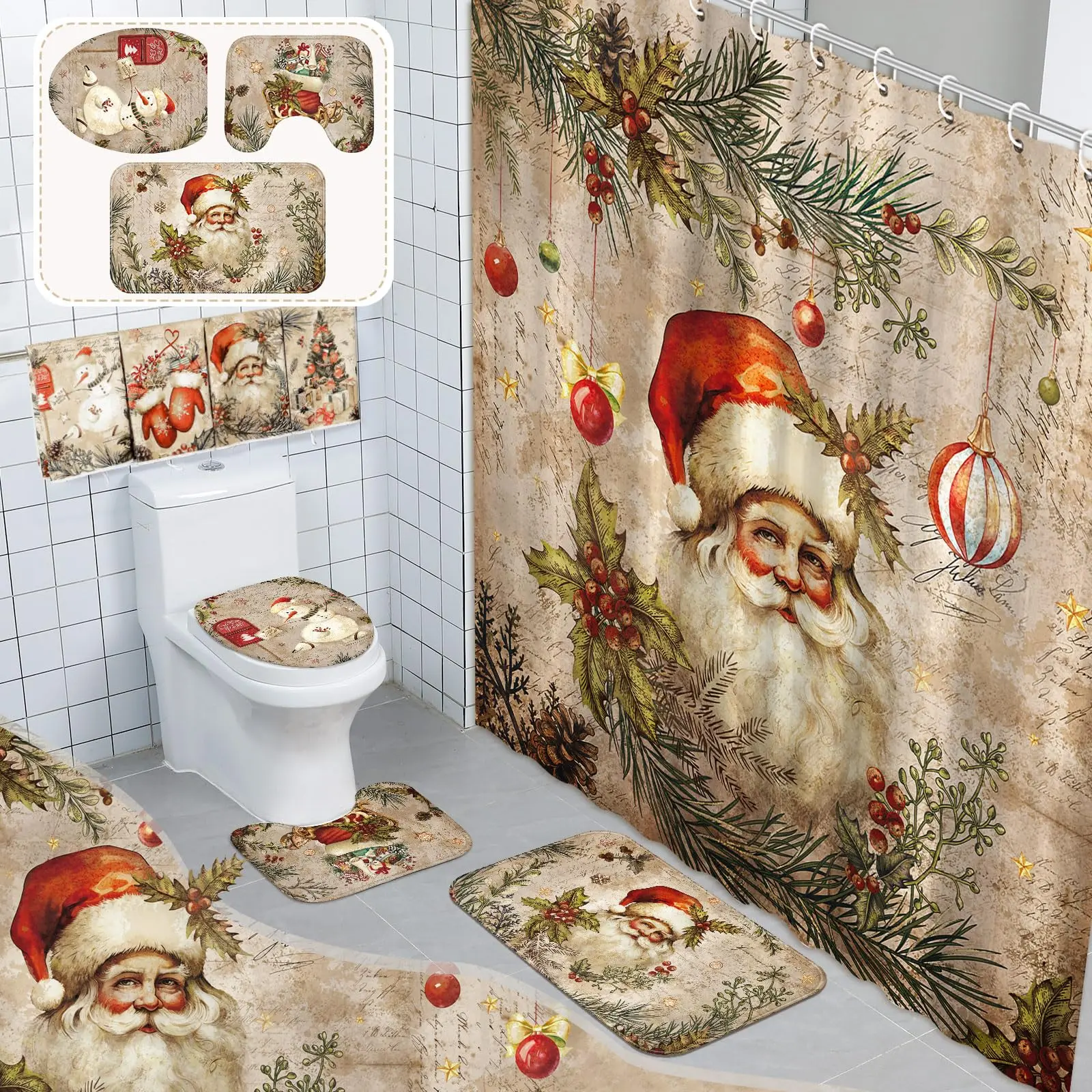 8Pcs Retro Christmas Style