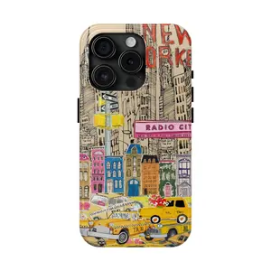 ELIXR NEW YORKER Niche iPhone Case, Aesthetic Protective Case Custom Cute Tough Protective Multi Layer iPhone and Samsung Case, iPhone 15- iPhone XS