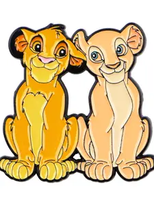 Couple Lion Brooch Pin , Cartoon Zinc Alloy Lapel Pins, Perfect for Backpacks, Briefcases, and Clothing Accessories