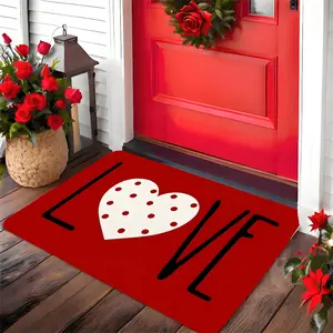 Heart Welcome Doormat Non Slip Rubber Backing Indoor Multi Room Home Decor Gift Flower Pattern Rugs Water Absorbent Rug home essentials bathroom decor set