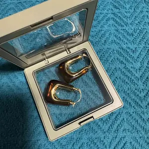 Retro Resin Hoop Earrings for Women – Unique U-Shaped Statement Earrings