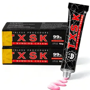 TXSK Tattoo External Cream Black 2 Pack | Limited Edition 99% VeryStrong | For Tattoos | Laser Removal | Waxing | EyebrowThreading | Tattoo Numbing Cream 10g