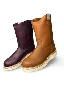 Men's Striped Rufera-Style Closed Amber Footwear, Durable Heavy-Duty Worker Work Boots for Everyday Wear