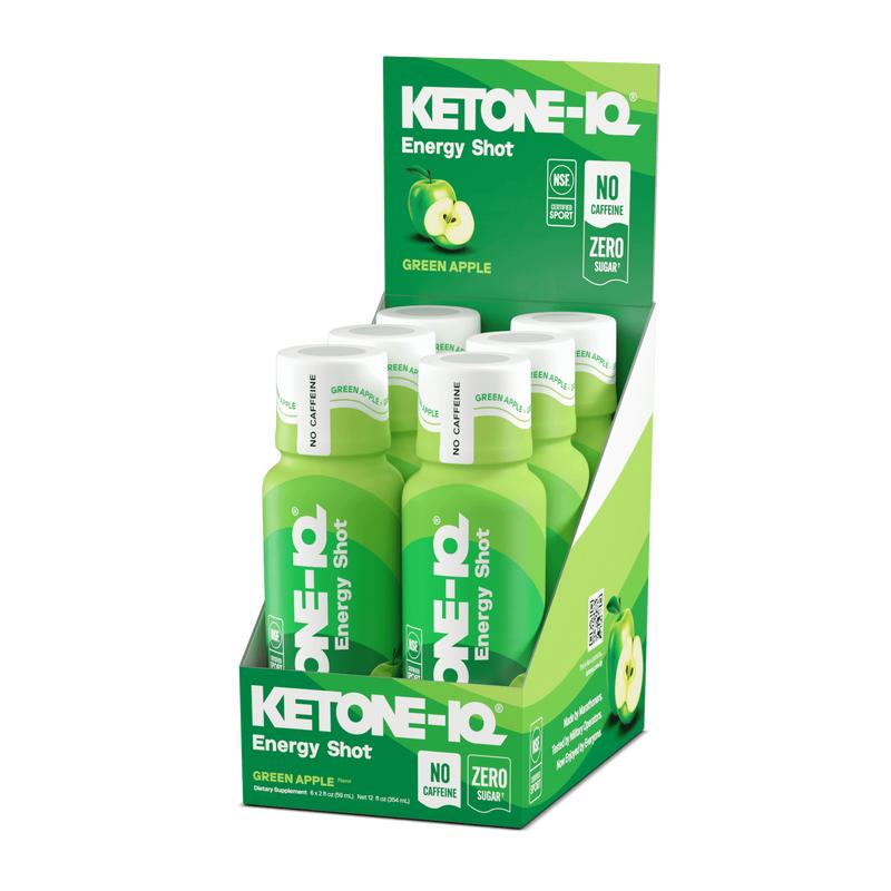 Ketone-IQ No Caffeine Energy Shot | Green Apple Sport Drink