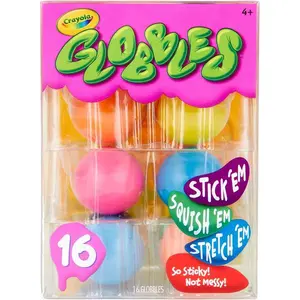 Globbles Squish Toys (16ct), Sticky Stress Balls for Adults & Kids, Squishy Sensory Balls for Stress Relief, Stocking Stuffers, White Elephant Gifts, Calming Fidget Toys