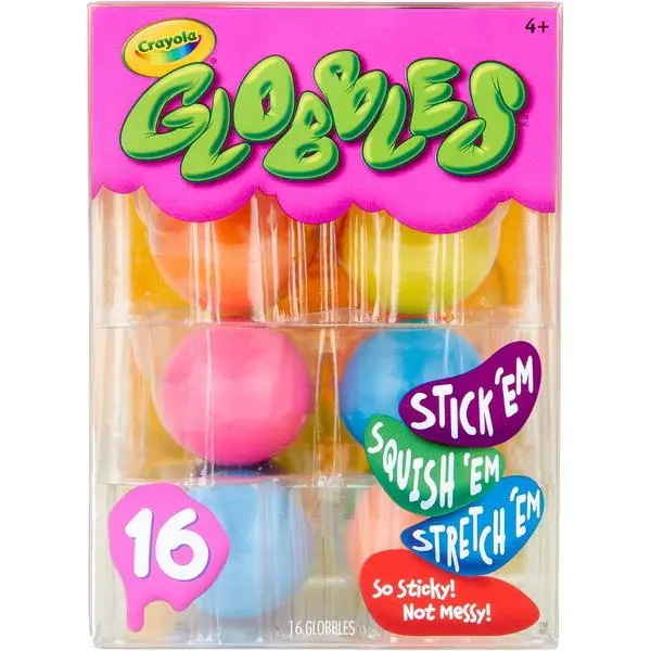 Globbles Squish Toys (16ct), Sticky Stress Balls for Adults & Kids, Squishy Sensory Balls for Stress Relief, Stocking Stuffers, White Elephant Gifts, Calming Fidget Toys