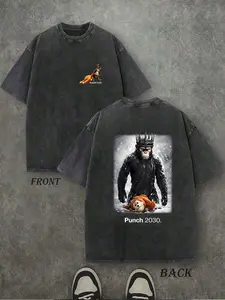 Punch Monkey [Sale up to 56%]  Viral Punch Monkey Meme T-Shirt, Funny Cute Animal Graphic Tee, Trending Monkey Design Shirt, Ideal Gift For Monkey Lovers Tiktok Monkey Shirt For Both Men And Women Shortsleeve Vintage