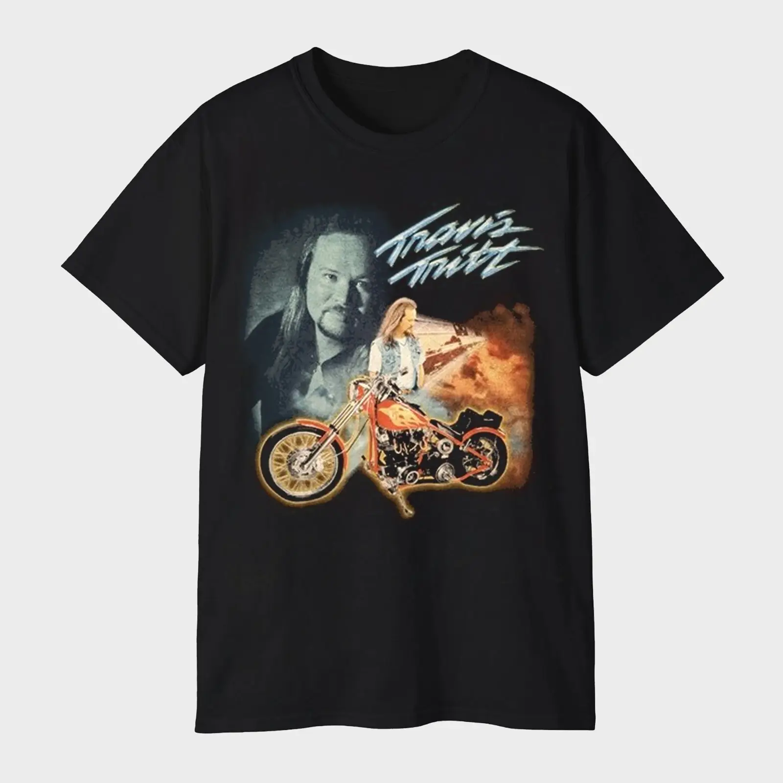 Travis Tritt Vintage Motorcycle Graphic T-Shirt – Retro Music Fan Tee Unisex Fit