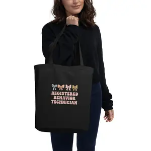 Eco Tote Bag – Registered Behavior Technician (RBT) Bow Aesthetic Design