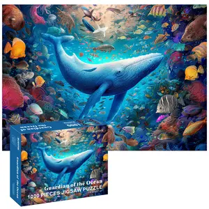 The Ultimate 1000 Piece Ocean Art Puzzle for Adults: Vibrant Blue Whale Challenge