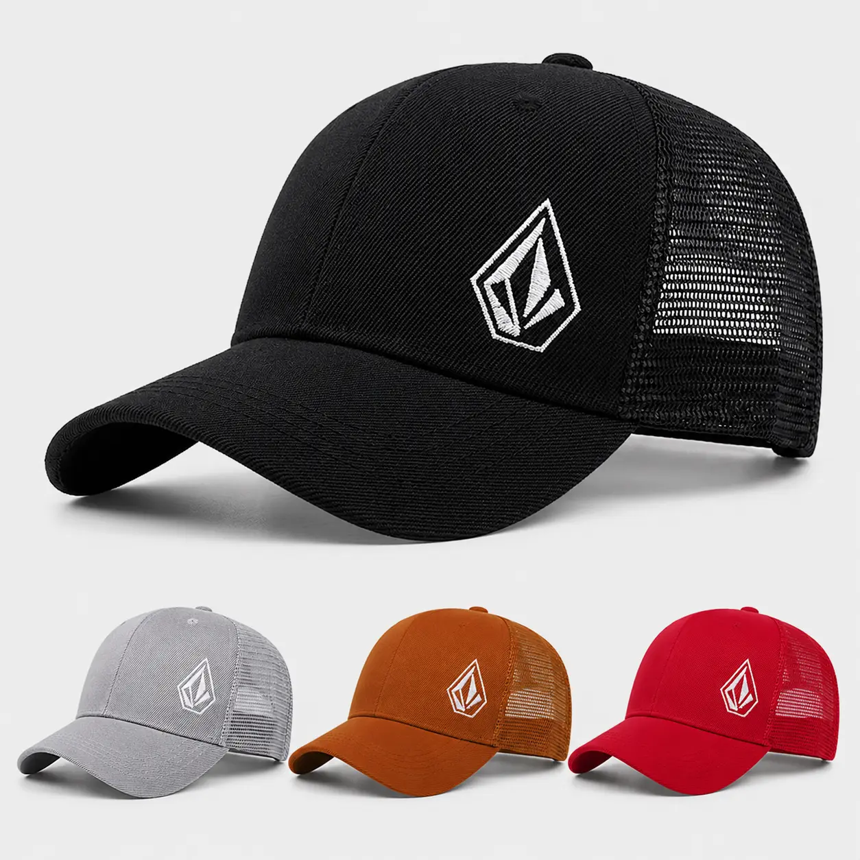 2026 Personalized Minimalist New Mesh Hat Diamond Embroidered Street Hip Hop Hat Skateboarding Hat Outdoor Sunshade Baseball Hat